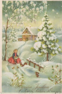 Buon Anno Natale BAMBINO Vintage Cartolina CPSM #PAY196.A - New Year