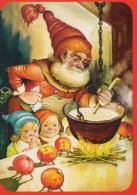 Neujahr Weihnachten KINDER GNOME Vintage Ansichtskarte Postkarte CPSM #PAY073.A - New Year