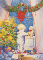 Happy New Year Christmas CHILDREN Vintage Postcard CPSM #PAW838.A - New Year