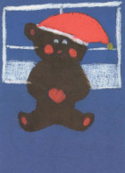 Buon Anno Natale ORSACCHIOTTO Vintage Cartolina CPSM #PAU818.A - New Year