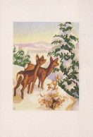 Feliz Año Navidad CIERVOS Vintage Tarjeta Postal CPSM #PAU762.A - New Year