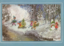 Feliz Año Navidad MUÑECO DE NIEVE Vintage Tarjeta Postal CPSM #PAU117.A - New Year