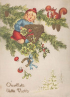 Buon Anno Natale BAMBINO BELL Vintage Cartolina CPSM #PAU028.A - New Year