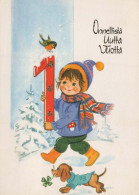 Feliz Año Navidad NIÑOS Vintage Tarjeta Postal CPSM #PAU017.A - New Year