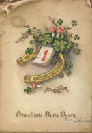 Bonne Année Noël FER À CHEVAL Vintage Carte Postale CPSM #PAT848.A - New Year
