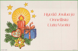 Feliz Año Navidad VELA Vintage Tarjeta Postal CPSM #PAT606.A - New Year