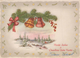 Feliz Año Navidad CAMPANA Vintage Tarjeta Postal CPSM #PAT441.A - New Year