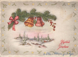 Bonne Année Noël CLOCHE Vintage Carte Postale CPSM #PAT438.A - New Year