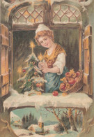 Feliz Año Navidad VELA Vintage Tarjeta Postal CPSM #PAT271.A - New Year