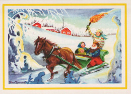 Bonne Année Noël CHEVAL Vintage Carte Postale CPSM #PBM407.A - Neujahr