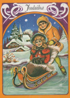 Bonne Année Noël ENFANTS Vintage Carte Postale CPSM #PBM202.A - New Year