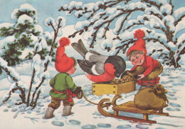 Buon Anno Natale BAMBINO Vintage Cartolina CPSM #PBM231.A - Neujahr