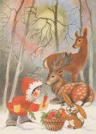 Neujahr Weihnachten HIRSCH Vintage Ansichtskarte Postkarte CPSM #PBB251.A - Neujahr