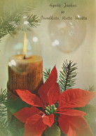 Feliz Año Navidad VELA Vintage Tarjeta Postal CPSM #PBA307.A - New Year