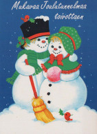 Feliz Año Navidad MUÑECO DE NIEVE Vintage Tarjeta Postal CPSM #PAZ801.A - Neujahr
