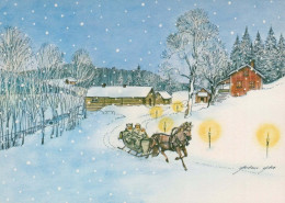 Neujahr Weihnachten PFERD Vintage Ansichtskarte Postkarte CPSM #PAZ869.A - New Year