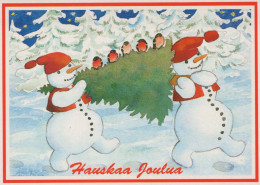 Neujahr Weihnachten SCHNEEMANN Vintage Ansichtskarte Postkarte CPSM #PAZ819.A - New Year