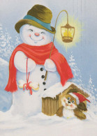 Feliz Año Navidad MUÑECO DE NIEVE Vintage Tarjeta Postal CPSM #PAZ766.A - Neujahr