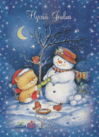 Neujahr Weihnachten SCHNEEMANN Vintage Ansichtskarte Postkarte CPSM #PAZ749.A - Neujahr