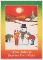Buon Anno Natale PUPAZZO BAMBINO Vintage Cartolina CPSM #PAZ702.A - Neujahr