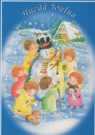 Neujahr Weihnachten SCHNEEMANN Vintage Ansichtskarte Postkarte CPSM #PAZ744.A - Neujahr