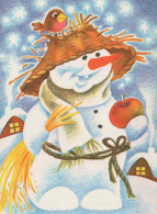 Buon Anno Natale PUPAZZO Vintage Cartolina CPSM #PAZ612.A - Neujahr