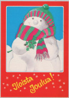 Feliz Año Navidad MUÑECO DE NIEVE Vintage Tarjeta Postal CPSM #PAZ631.A - Neujahr