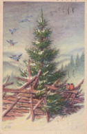 Neujahr Weihnachten VOGEL Vintage Ansichtskarte Postkarte CPA #PKE845.A - New Year