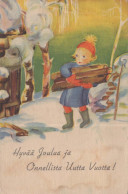 Happy New Year Christmas CHILDREN Vintage Postcard CPSMPF #PKD600.A - Neujahr