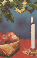 Buon Anno Natale CANDELA Vintage Cartolina CPSMPF #PKD187.A - Neujahr