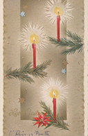 Feliz Año Navidad VELA Vintage Tarjeta Postal CPSMPF #PKD066.A - Neujahr