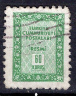 T5037 - TURQUIE TURKEY SERVICE Yv N°69 - Sellos De Servicio