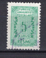 T5039 - TURQUIE TURKEY SERVICE Yv N°75 - Sellos De Servicio