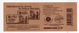 - FRANCE Carnet 12 Timbres Prioritaires Marianne De Beaujard - Les Carnets De Timbres Marianne - VALEUR FACIALE 17,16 € - Modern : 1959-...