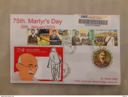 India 30th.January'2023 75th. Martyr's Day "Mahatma Gandhi" Stamped Postal Used By Registered Speed Post Cover Per Scan - Storia Postale