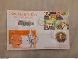 India 30th.January'2023 75th. Martyr's Day "Mahatma Gandhi" Stamped Postal Used By Registered Speed Post Cover Per Scan - Storia Postale