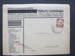 BRIEF Teplice - Děčín Sudetenland 1938 Riunione Adr. // Aa1888 - Sudetenland