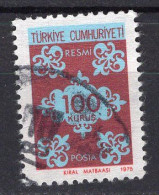 T5054 - TURQUIE TURKEY SERVICE Yv N°136 - Sellos De Servicio