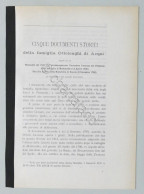 R. Ottolenghi - Cinque Documenti Storici Della Famiglia Ottolenghi Di Acqui 1916 - Sonstige & Ohne Zuordnung