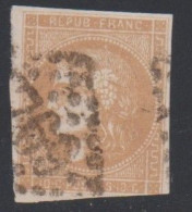 Céres 10c, Bordeaux N°43B,report 2 , Oblitéré  GC  ,  Cote 110€ ( CLA0724/6.2) - 1870 Bordeaux Printing