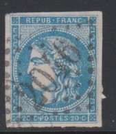 Céres 20c, Bordeaux N°45B,report 2 , Oblitéré  GC 2046 = LILLE ,  Cote 100€ ( CLA0724/6.3) - 1870 Bordeaux Printing