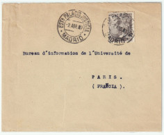 ESPAGNE / ESPANA 1951 Sobre Con Matasello "ESTa PALACIO JUSTICIA / MADRID" A Paris, Franci - Ed.1057 - Storia Postale