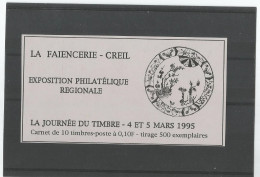 Vignette Timbre Distributeur Turquoise Impression Valeur Rouge Cachet De Creil 1995 Type C - Altri & Non Classificati