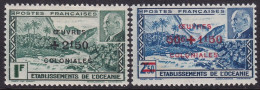 French Polynesia 1944 Sc B12B-C Oceanie Yt 169-70 Set MH* - Airmail