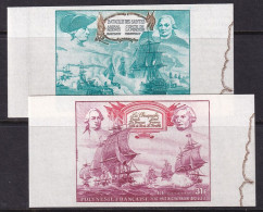French Polynesia 1976 Sc C128-9 Polynesie Air Post Set Imperf MNH** - Unused Stamps