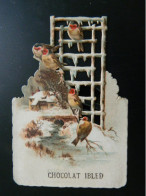 CHROMO    CHOCOLAT IBLED    DECOUPIS AUX OISEAUX     ( 12  X  8,3  Cms ) - Ibled