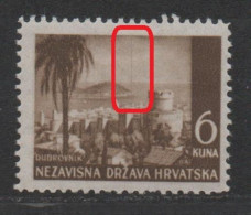 Croatia, NDH, Error, Michel 57, MH,  Vertical Line - Croazia