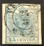 49660)  LOMBARDO VENETO  45 Cent. Prima Emissione Usato Verona - Lombardy-Venetia