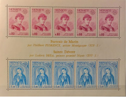 1975 - Monaco - MNH - Paintings - Souvenir Sheet Of 5 X 2 Stamps - Blocks & Sheetlets