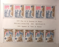 1982 - Monaco - MNH - Historical Facts - Souvenir Sheet Of 5 X 2 Stamps - Blocks & Sheetlets